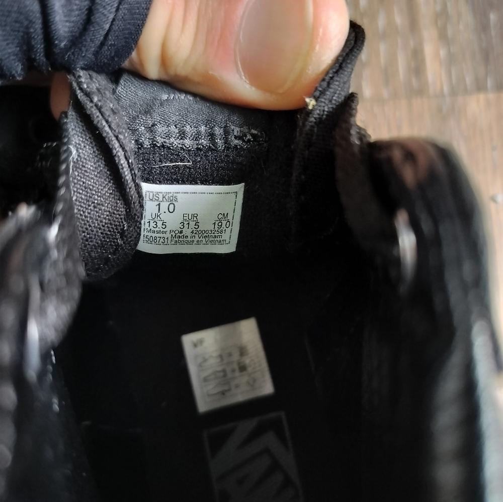 Vans Kids High Top Sneakers Black US Size 1 - Picture 2 of 7